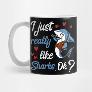 I Just Really Like Sharks Funny Ocean Wine Party Mug